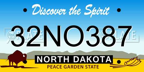 32NO387 North Dakota License Plate