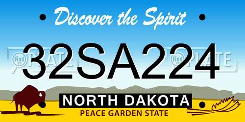 32SA224 North Dakota License Plate