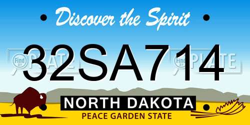 32SA714 North Dakota License Plate