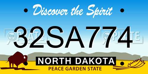 32SA774 North Dakota License Plate