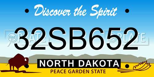 32SB652 North Dakota License Plate