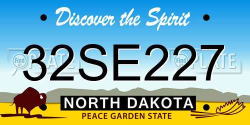 32SE227 North Dakota License Plate