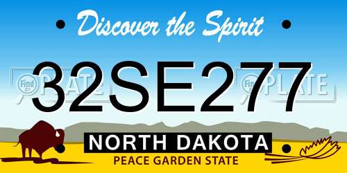32SE277 North Dakota License Plate