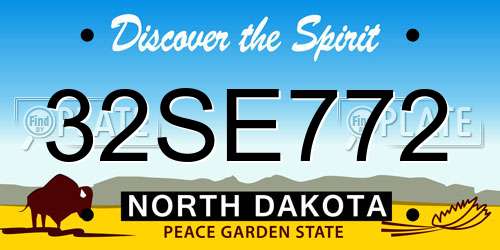 32SE772 North Dakota License Plate