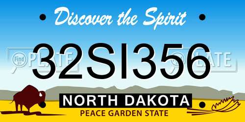 32SI356 North Dakota License Plate