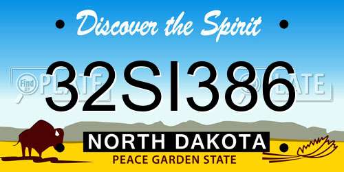 32SI386 North Dakota License Plate