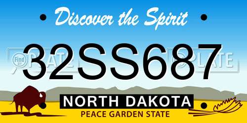 32SS687 North Dakota License Plate