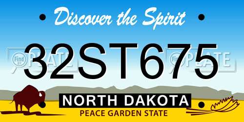 32ST675 North Dakota License Plate