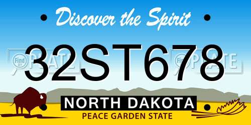32ST678 North Dakota License Plate