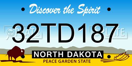 32TD187 North Dakota License Plate