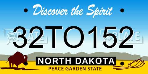 32TO152 North Dakota License Plate