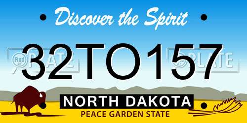 32TO157 North Dakota License Plate