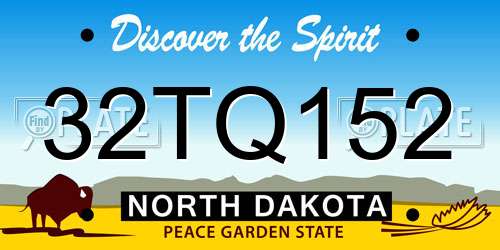 32TQ152 North Dakota License Plate