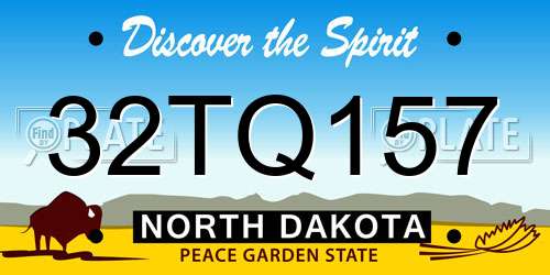 32TQ157 North Dakota License Plate