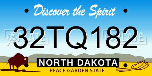 32TQ182 North Dakota License Plate