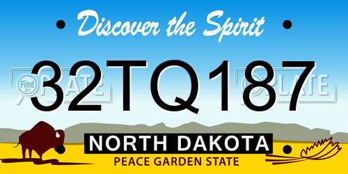 32TQ187 North Dakota License Plate