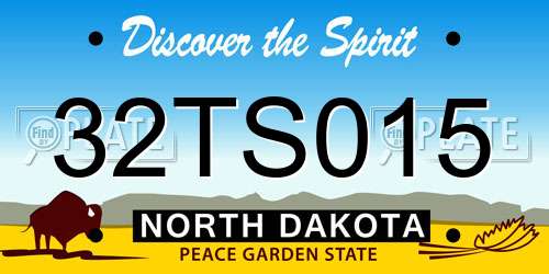 32TS015 North Dakota License Plate