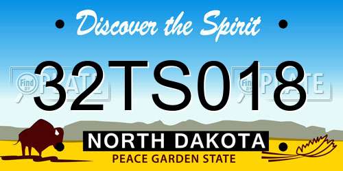32TS018 North Dakota License Plate