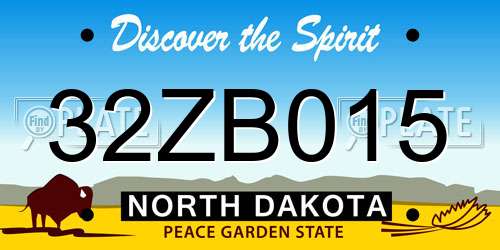 32ZB015 North Dakota License Plate
