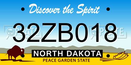 32ZB018 North Dakota License Plate