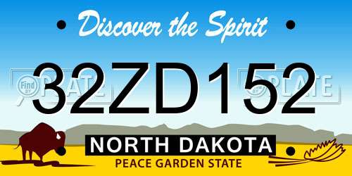 32ZD152 North Dakota License Plate