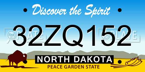 32ZQ152 North Dakota License Plate