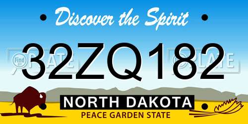 32ZQ182 North Dakota License Plate