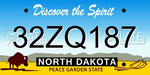 32ZQ187 North Dakota License Plate