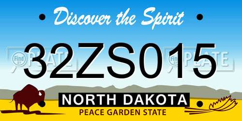 32ZS015 North Dakota License Plate