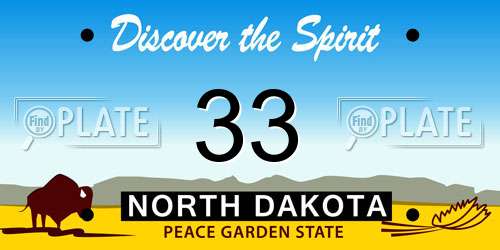 33 North Dakota License Plate