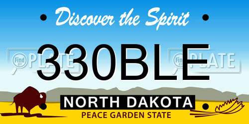 330BLE North Dakota License Plate