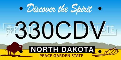 330CDV North Dakota License Plate