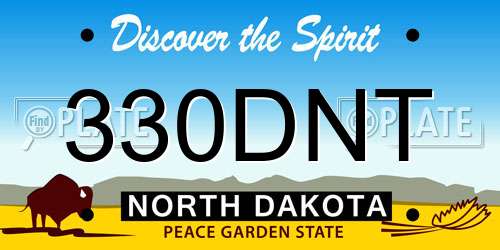 330DNT North Dakota License Plate