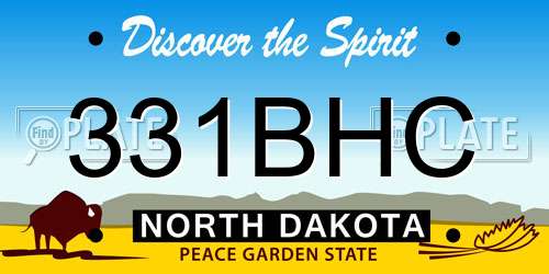 331BHC North Dakota License Plate