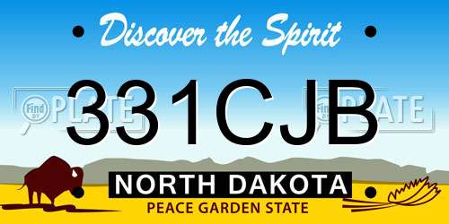331CJB North Dakota License Plate