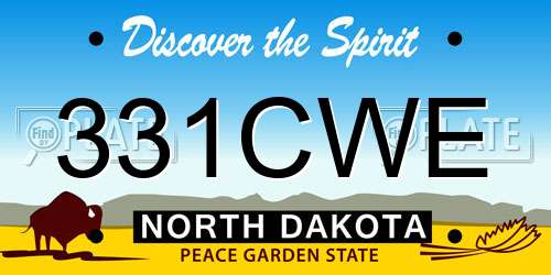 331CWE North Dakota License Plate