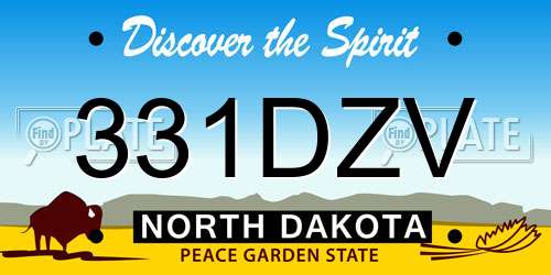 331DZV North Dakota License Plate