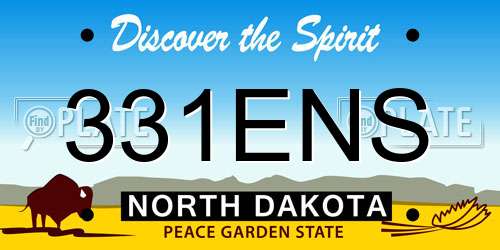 331ENS North Dakota License Plate