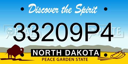 33209P4 North Dakota License Plate