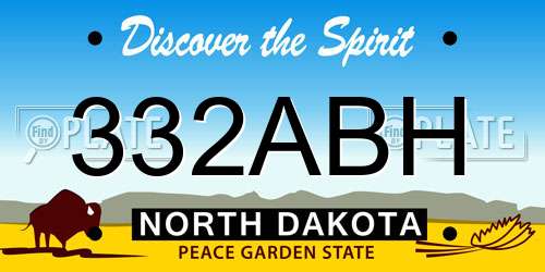 332ABH North Dakota License Plate