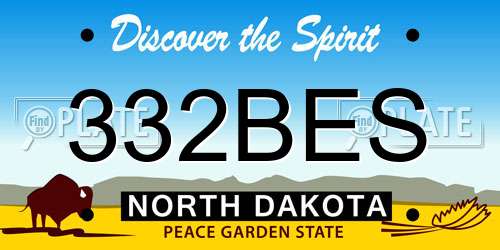 332BES North Dakota License Plate