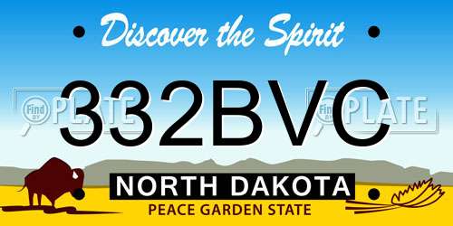 332BVC North Dakota License Plate