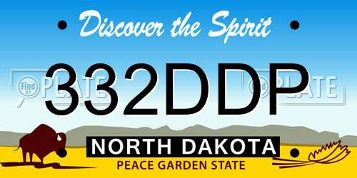 332DDP North Dakota License Plate