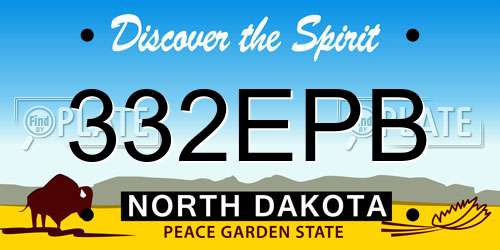 332EPB North Dakota License Plate