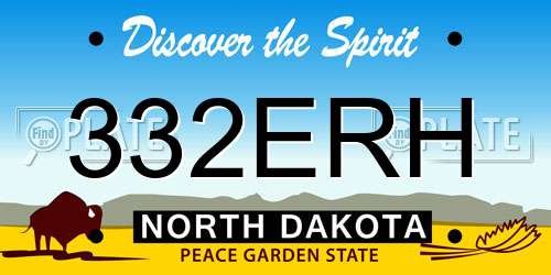 332ERH North Dakota License Plate