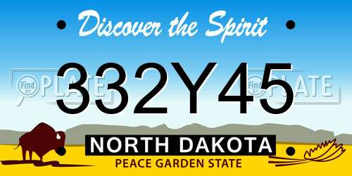 332Y45 North Dakota License Plate