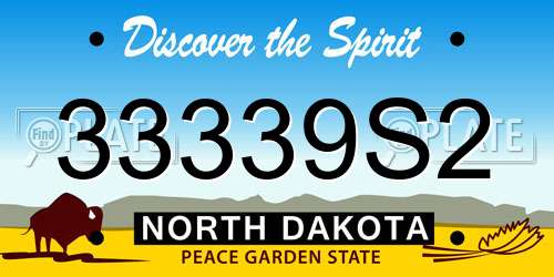 33339S2 North Dakota License Plate