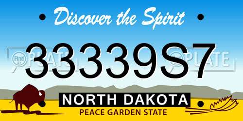33339S7 North Dakota License Plate