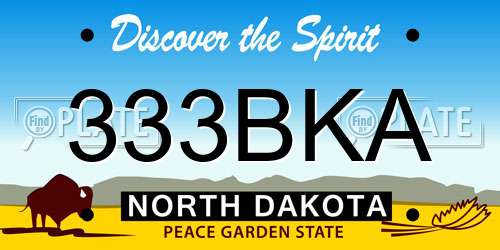 333BKA North Dakota License Plate