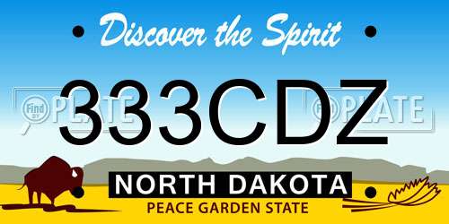 333CDZ North Dakota License Plate